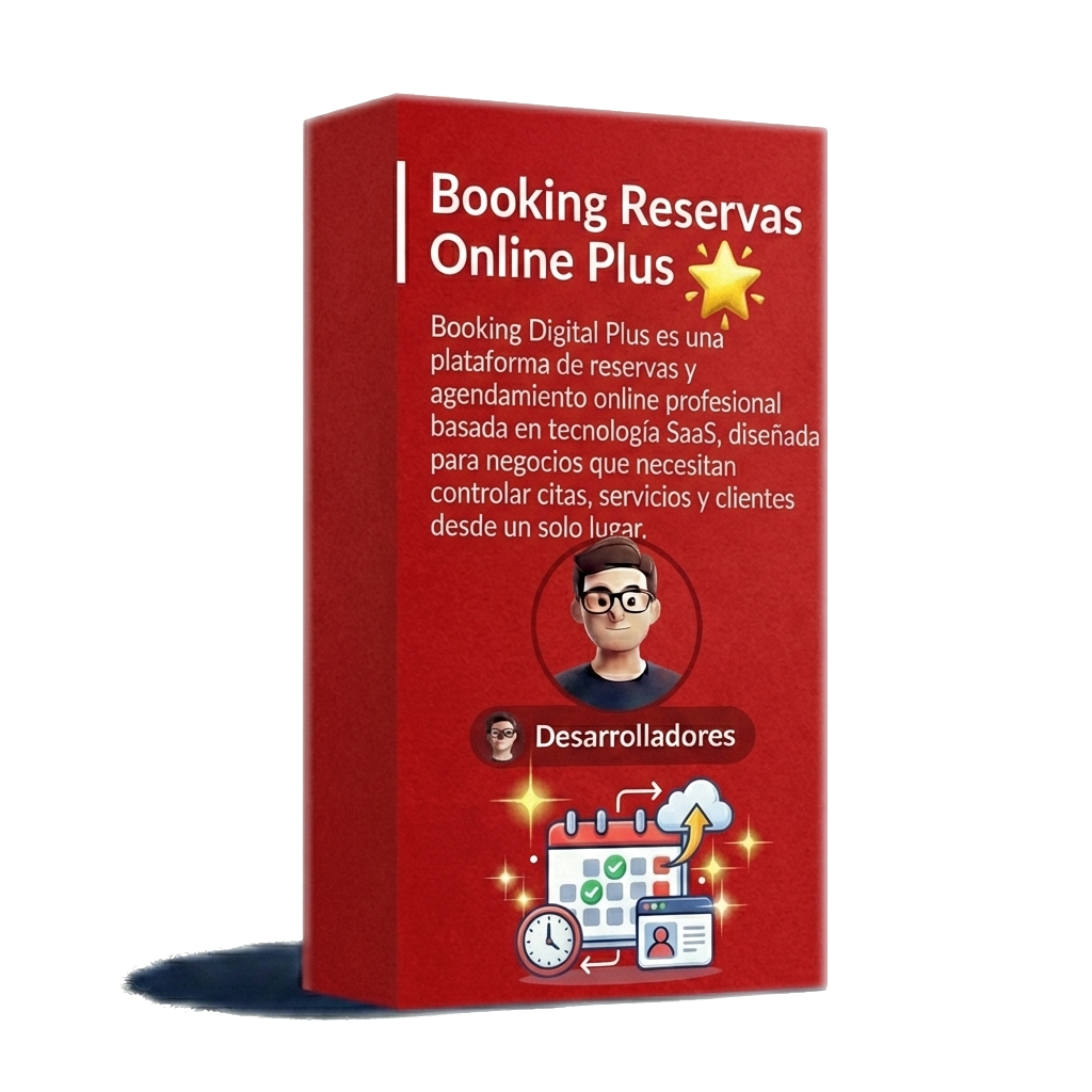 Booking Digital Plus es una plataforma SaaS de agenda y reservas online con panel administrativo